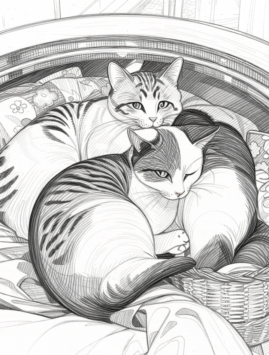 coloring pages cats - coloring page