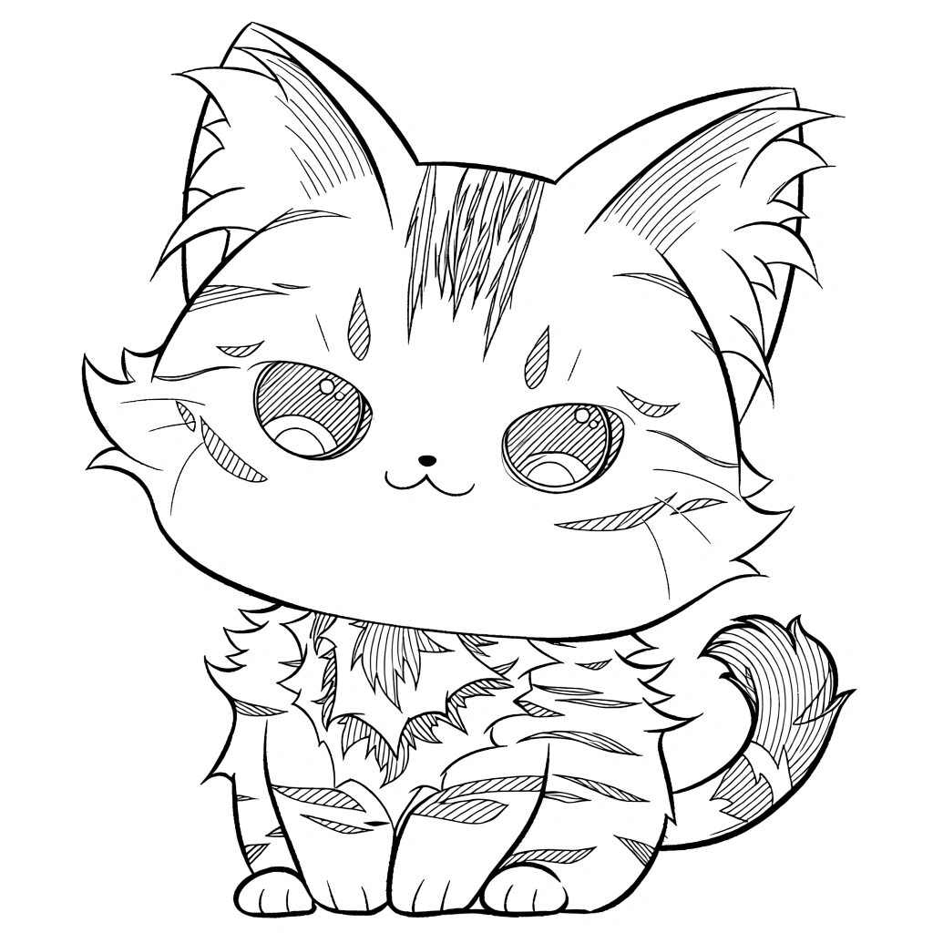 coloring page cat - adult coloring pages
