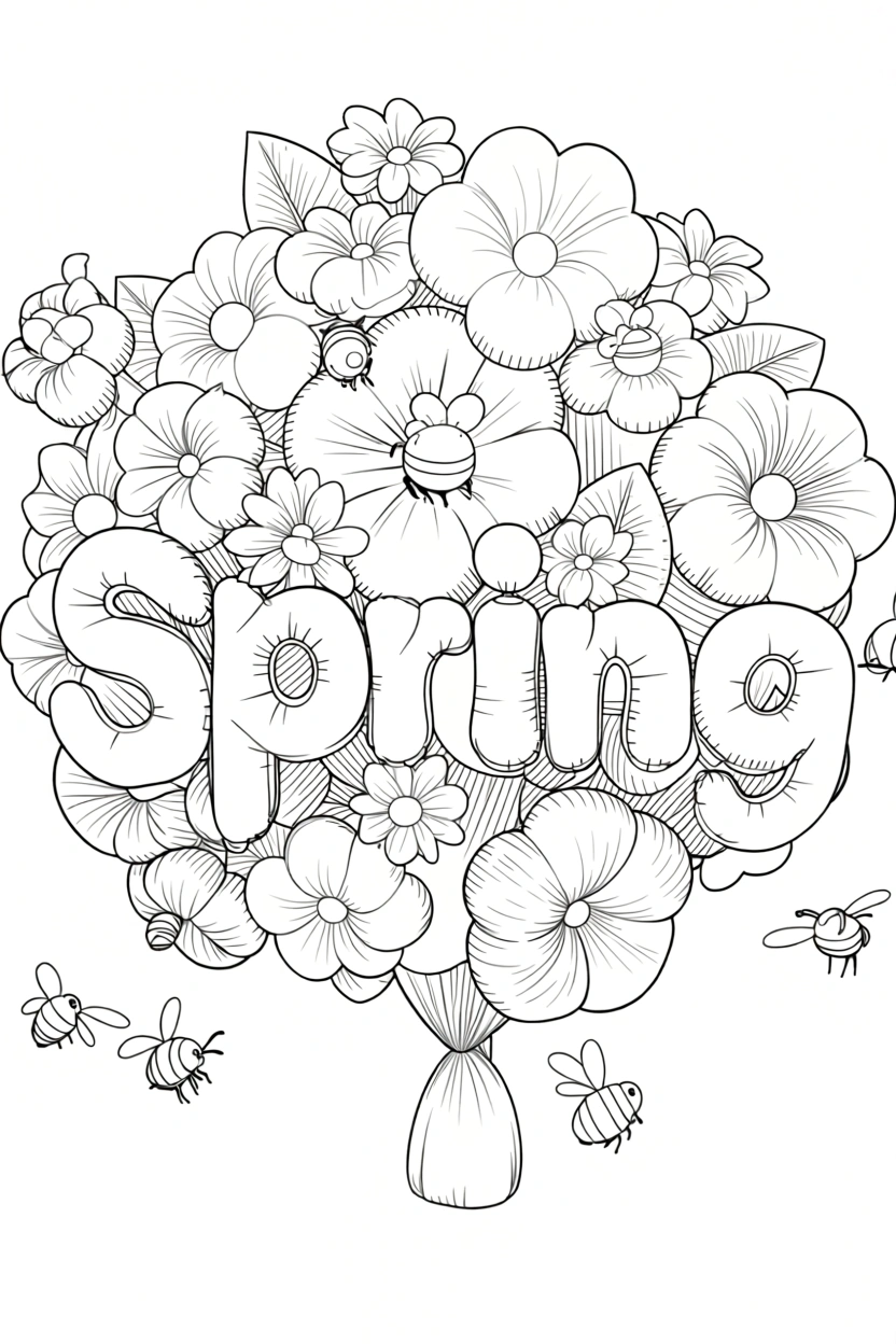 spring color pages - coloring pages for adults