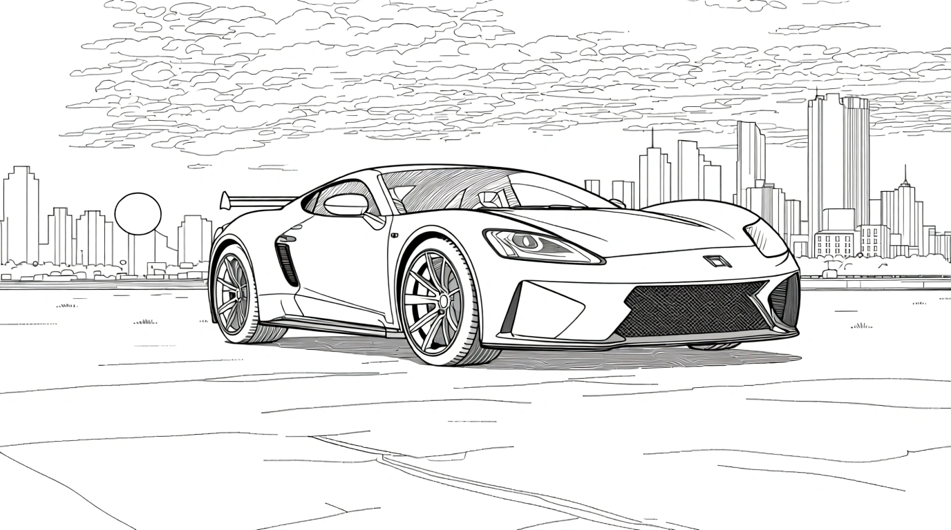 car coloring pages - adult coloring books