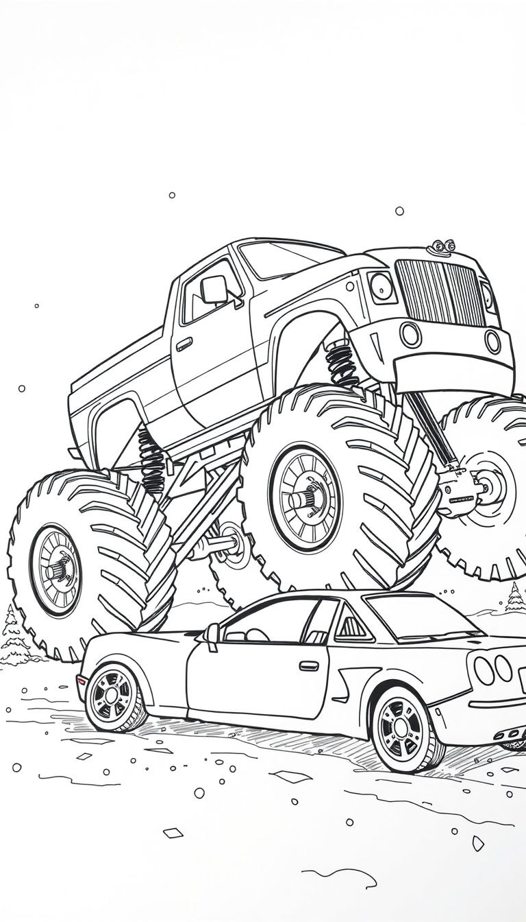 monster truck coloring page - coloring pages