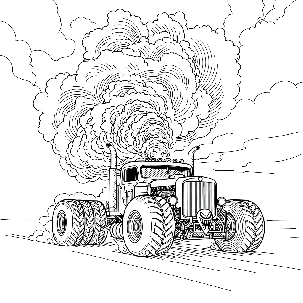 monster truck coloring page - coloring page