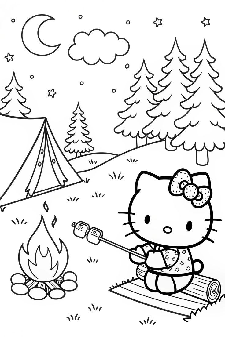 hello kitty and friends coloring pages - coloring page for kids