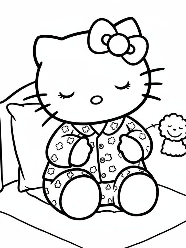 hello kitty christmas coloring pages - coloring page for kids