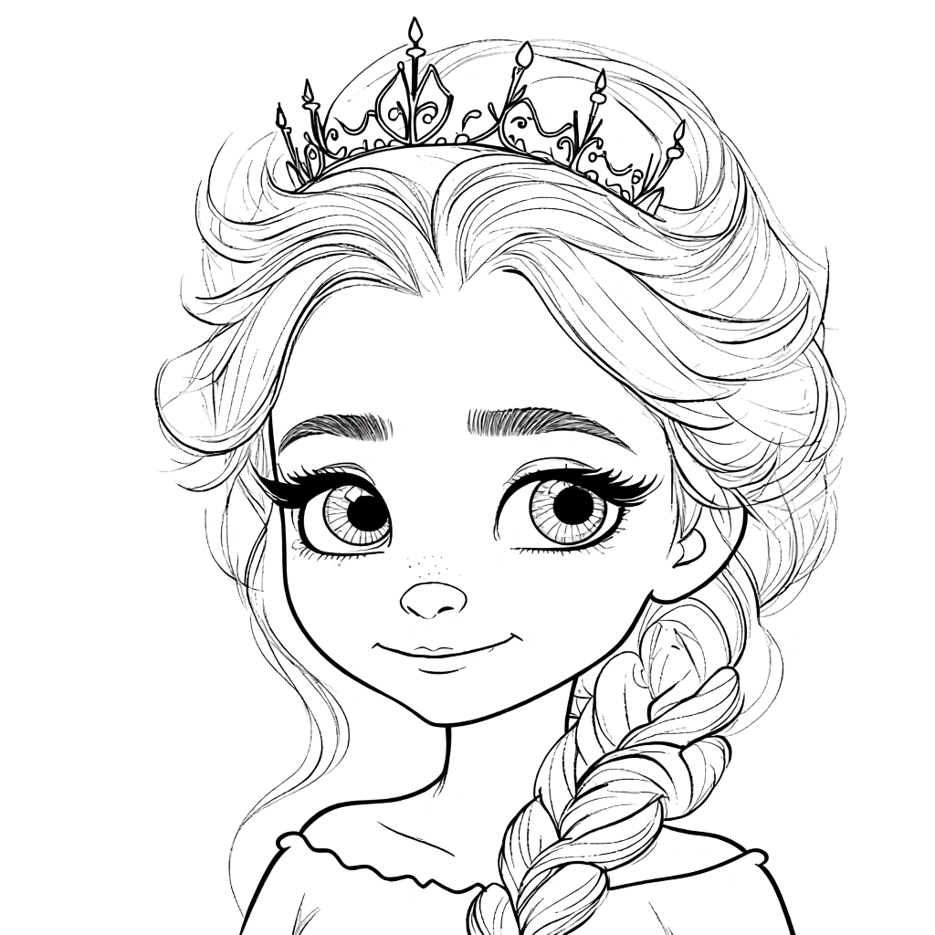 elsa color page - free printable coloring pages