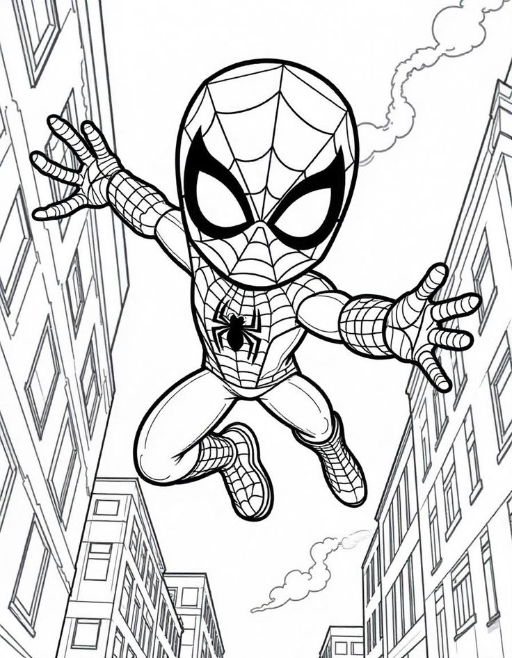 spiderman color page - coloring pages