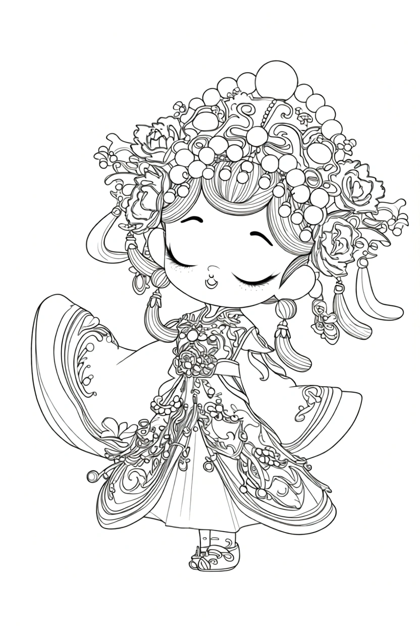 anime girl coloring pages - adult coloring pages